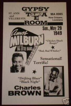 Amos Milburn/ Charles Brown- REPRO poster Gypsy Tea Room